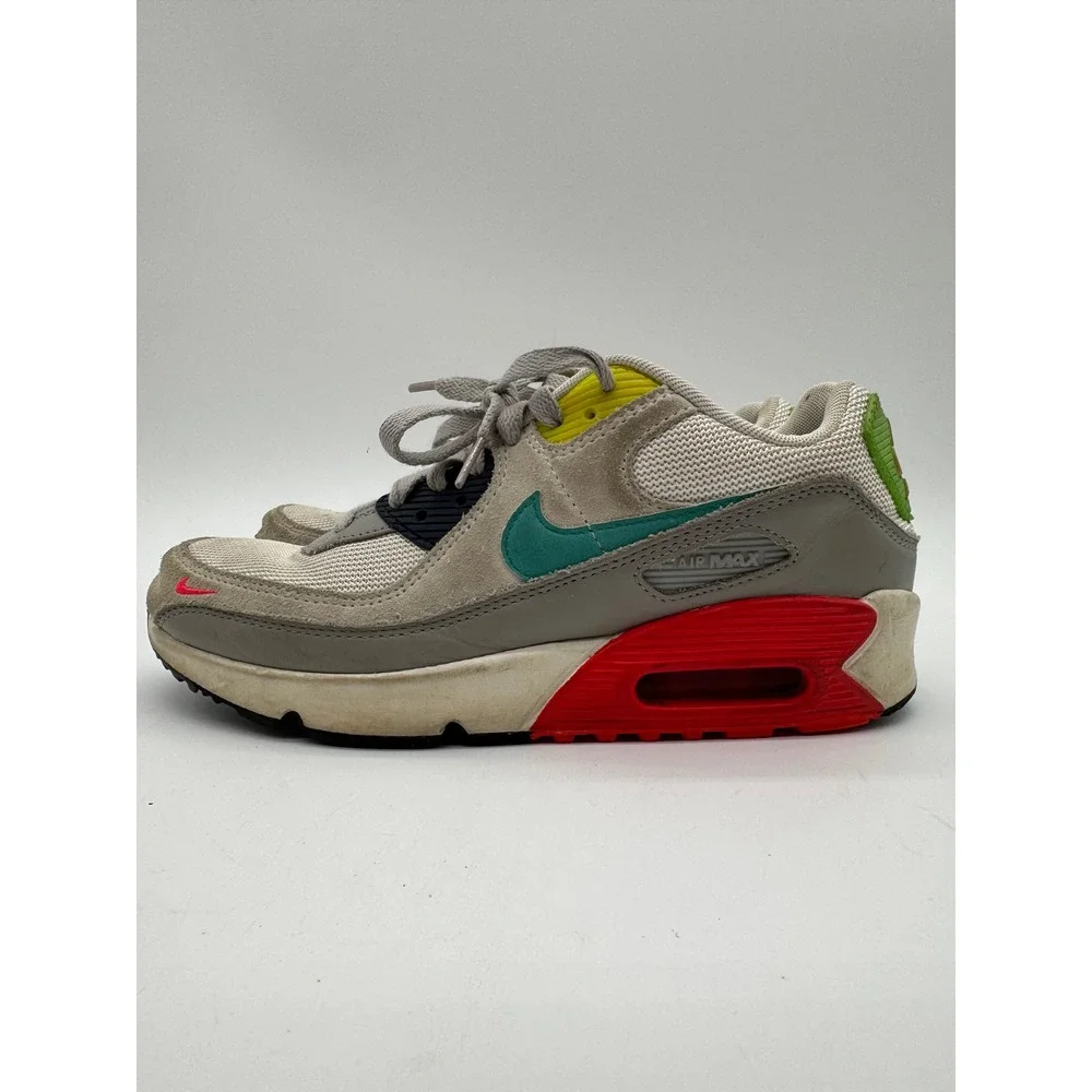 Nike Air Max 90 Women's US 6.5Y Gray Teal Red Green Sneakers